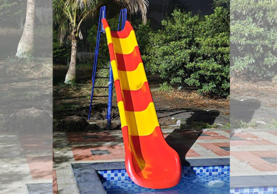 FRP Spiral slide for kids installed in swimming pool at Malad 